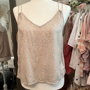 Madewell pink and white daisy print tank top blouse size S small